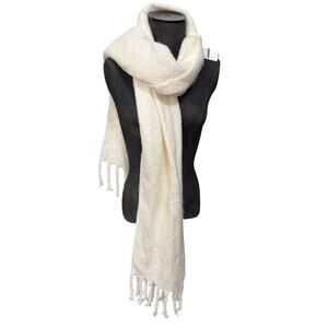 Sonoma Women's Wrap Scarf OS Cream White Acrylic Blend NEW Cold Winter